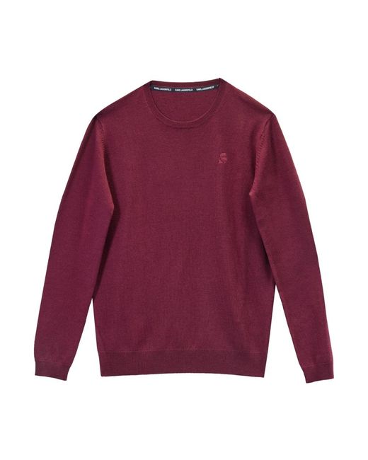 Karl Lagerfeld Purple Round-Neck Knitwear for men