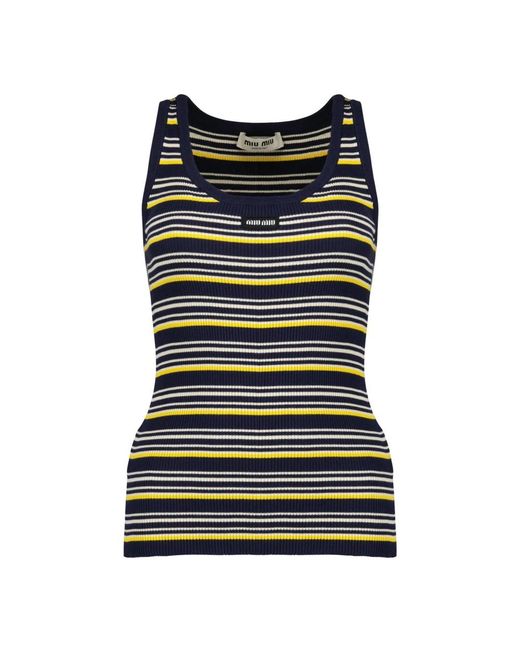 Miu Miu Black Sleeveless Tops