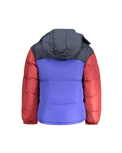 Tommy Hilfiger Jassen ,Veelkleurig ,Polyester Blauwe Herenjas Met Capuchon in het Blue voor heren
