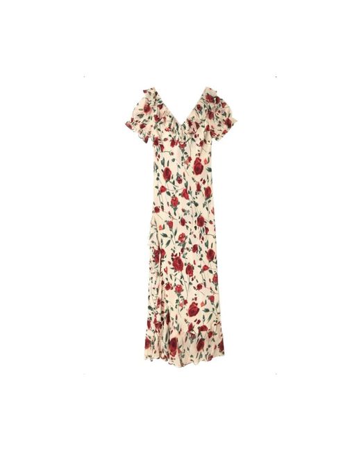 Rixo Metallic Claudia Rose Midikleid