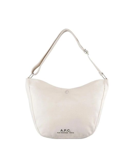 A.P.C. White Shoulder Bags
