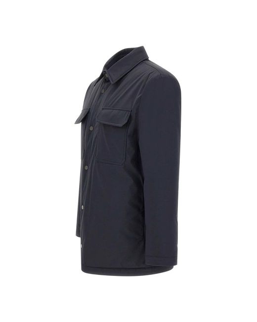 Kiton Jassen ,Blauw ,Leer Technical Silk Jacket in het Blue voor heren