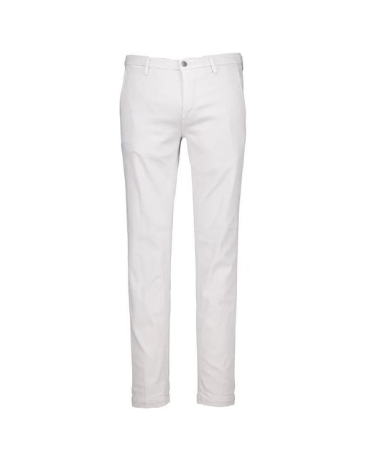Replay White Straight Trousers for men