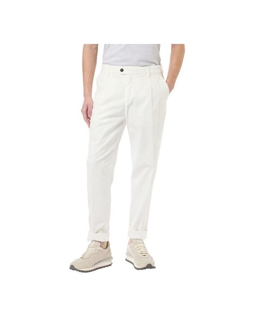 Eleventy Baumwollseidenhose Mit Pences in White für Herren