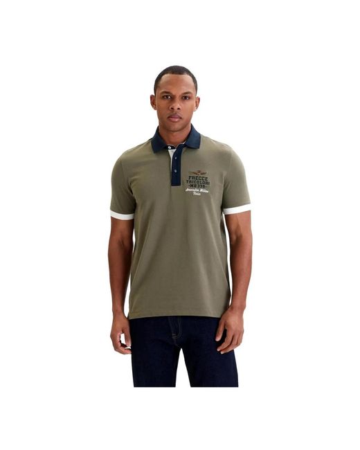 Aeronautica Militare Green Polo Shirts for men
