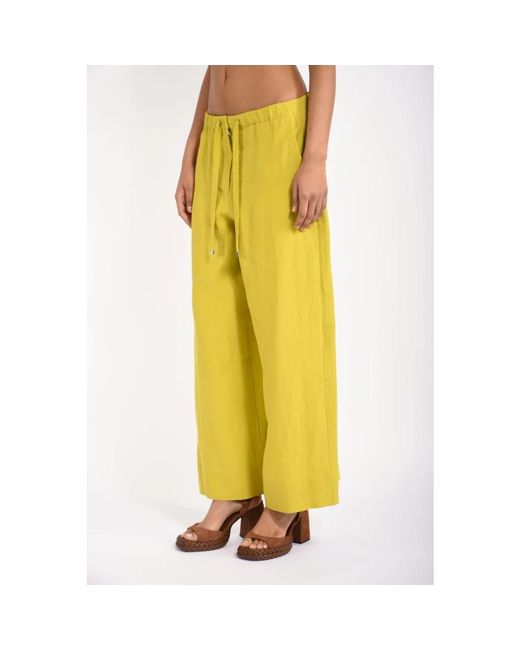 Max Mara Yellow Wide Trousers