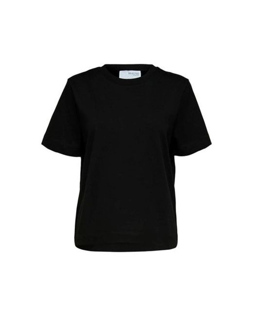 SELECTED Essential Ss Boxy Tee in het Black