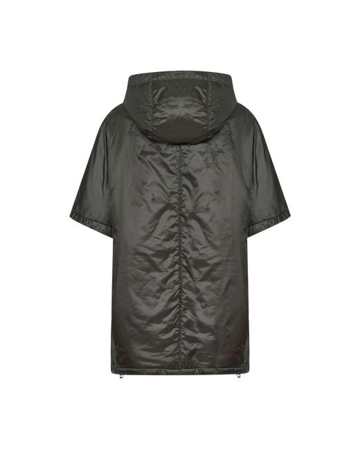 Max Mara Jassen ,Groen ,Waterafstotende Jas Met Capuchon En Korte Mouwen in het Black
