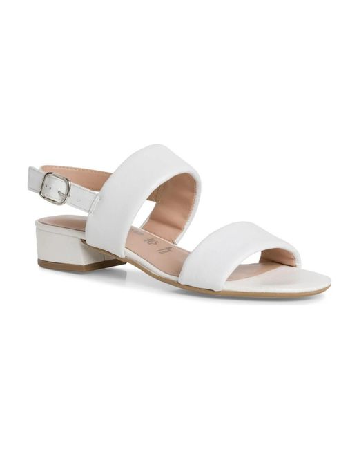 Tamaris White Flat Sandals