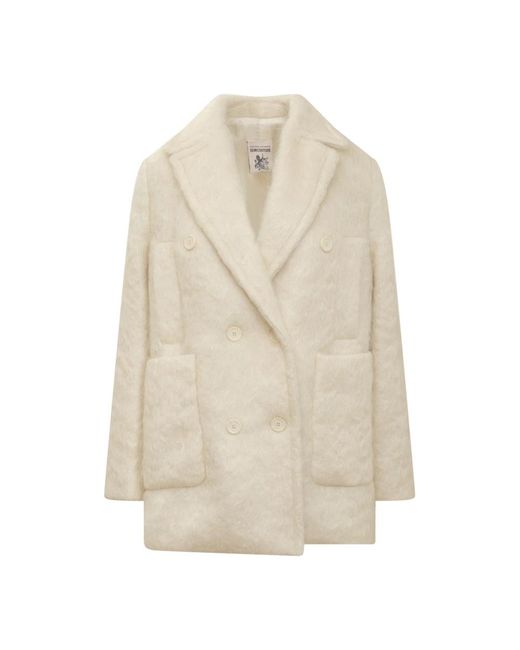 Semicouture Natural Double-Breasted Coats