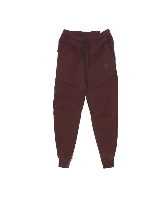 Nike Fitness ,Bruin ,Katoen Tech Fleece Lichtgewicht Trainingsbroek in het Purple voor heren