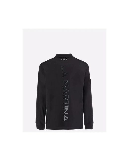 La Martina Black Polo Shirts for men