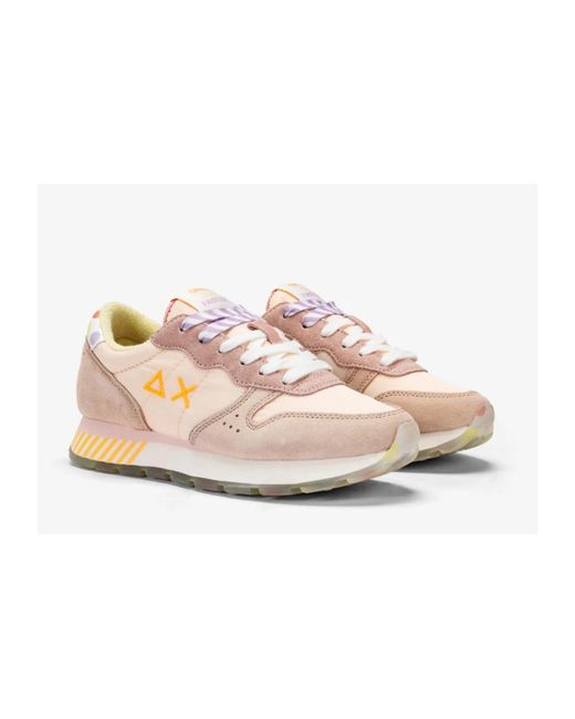 Sun 68 Pink Ally candy cane sneakers