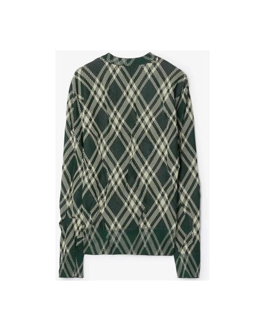 Burberry Green Round-Neck Knitwear for men