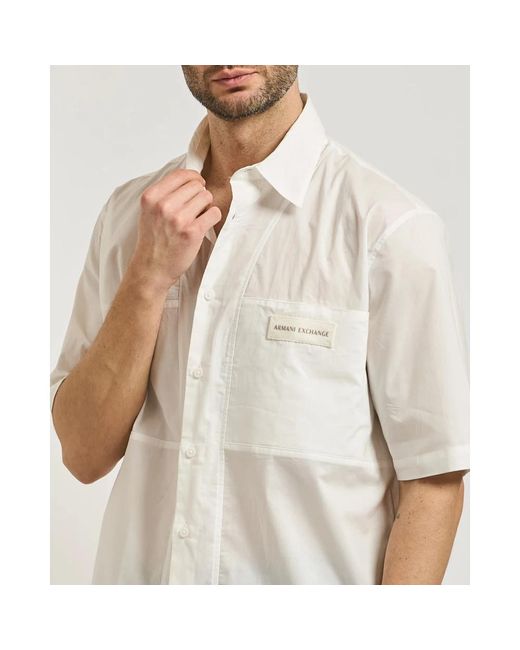 ARMANI EXCHANGE White Short Sleeve Shirts for men