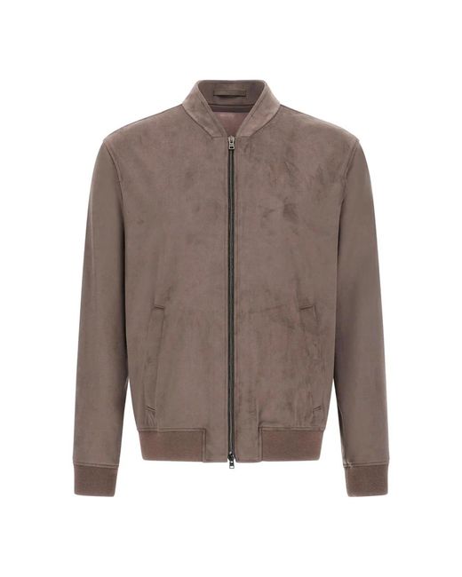 Herno Braune Bomberjacke Aus Alternativem Wildleder in Brown für Herren