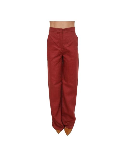 Max Mara Tapioca Wijde Broek in het Red