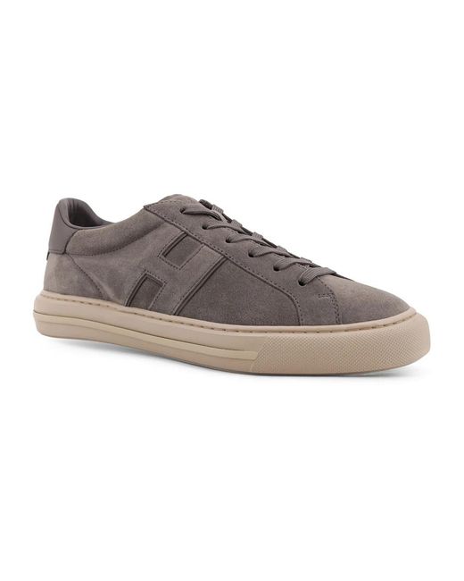 Hogan Schoenen ,Grijs ,Suède H691 Allacciato H Suede Low-Top Sneakers in het Gray voor heren
