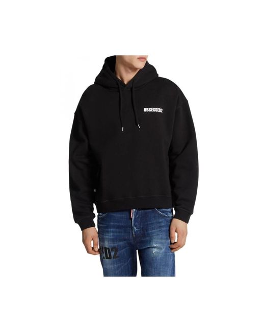 DSquared² Hoodies & Sweatvesten ,Zwart ,Stijlvolle Sweatshirt Voor Mannen in het Black voor heren