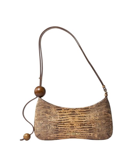 Borsa a tracolla perle in pelle effetto serpente di Jacquemus in Metallic