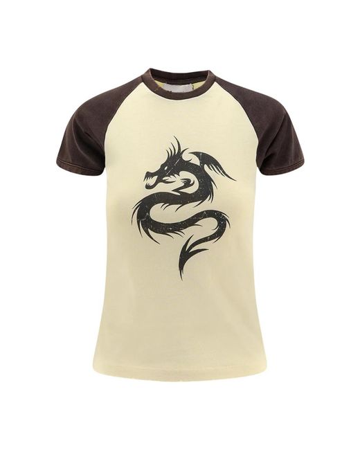 Coperni Tops ,Katoen Logo Print Crew-Neck T-Shirts En Polos in het Natural
