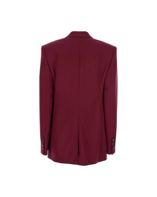 Stella McCartney Jassen ,Rood ,Katoen Single-Breasted Jas Met Gekerfde Revers in het Red
