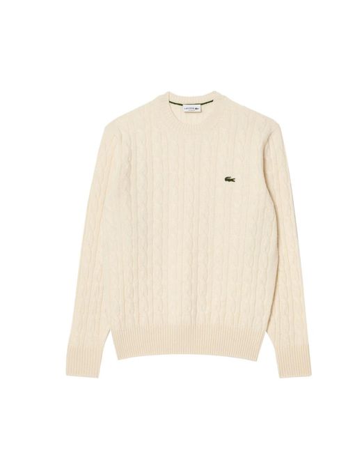 Round-Neck Knitwear di Lacoste in Natural da Uomo