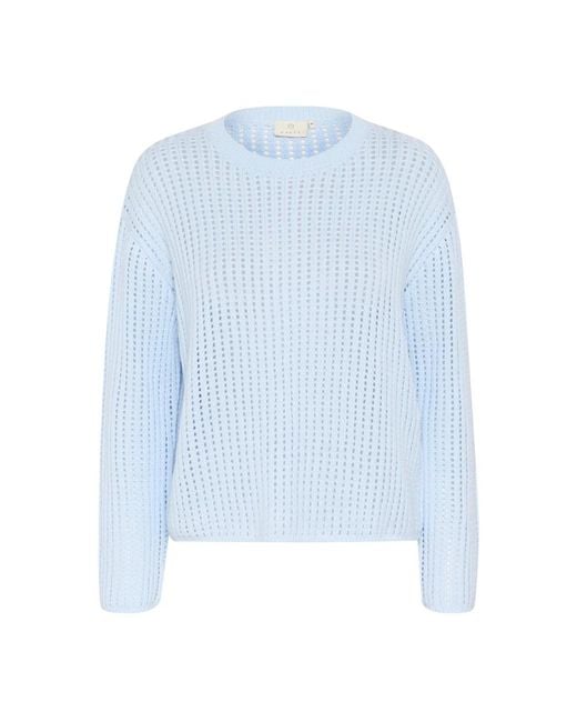 Kaffe Round-Neck Knitwear in het Blue