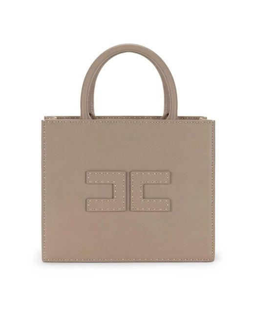 Elisabetta Franchi Natural Greige borsa handtasche,stilvolle crossbody tasche für den täglichen gebrauch