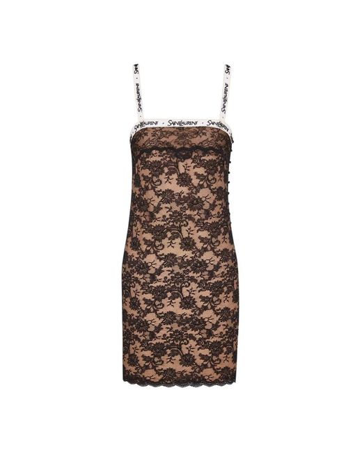 Saint Laurent Brown Short Dresses