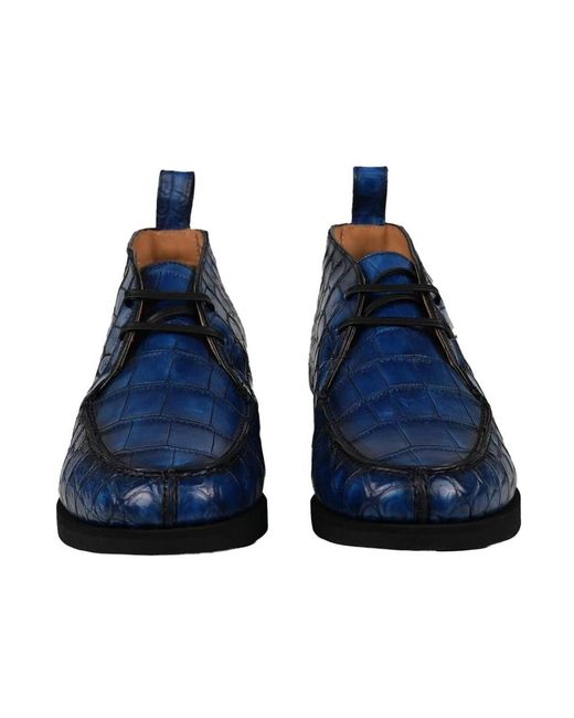 Kiton Schoenen Regular Solid 100% Handmade in het Blue voor heren