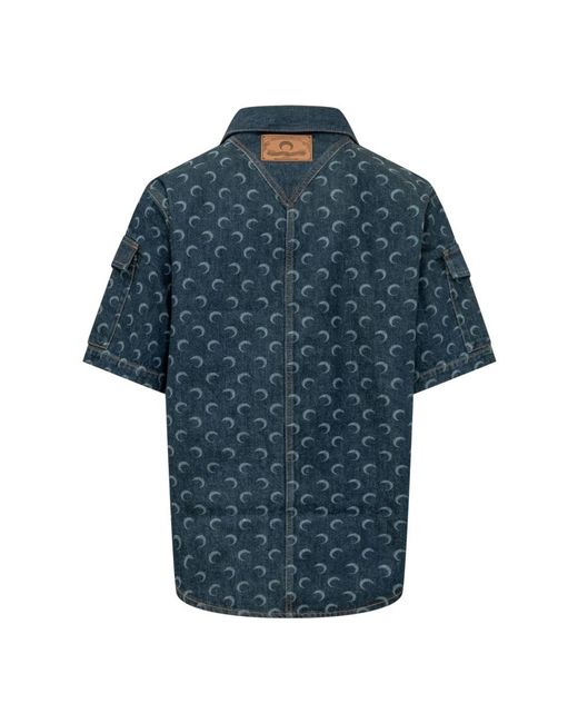 MARINE SERRE Blue Denim Shirts for men