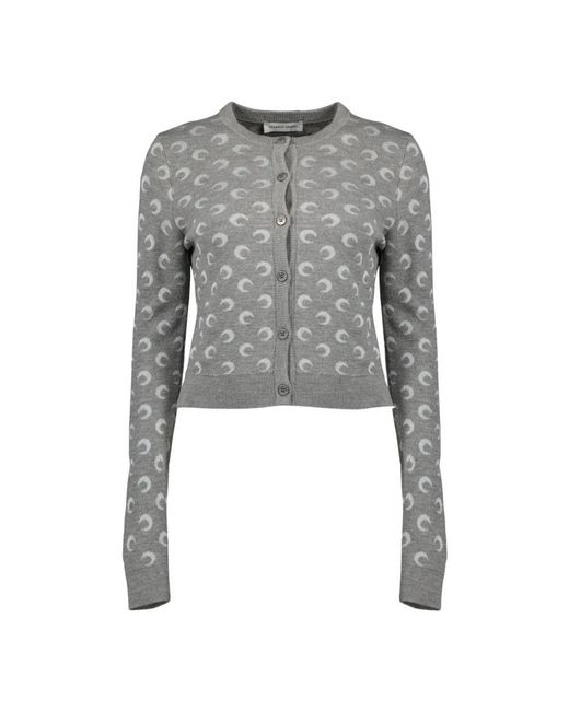 MARINE SERRE Gray Cardigans