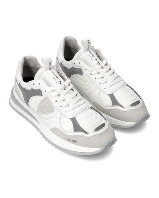 Philippe Model Schoenen ,Grijs ,Katoen Sneakers Olympique Running in het Metallic voor heren