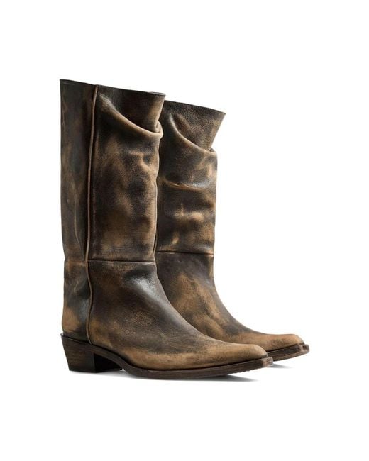 Khaite Brown Schwarze Stiefel