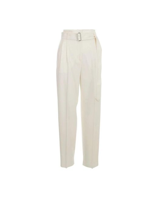 Max Mara White Straight Trousers