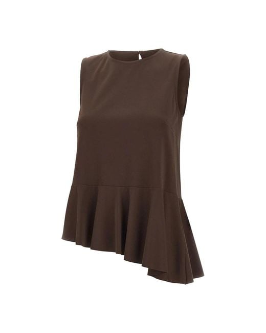 Kaos Brown Sleeveless Tops