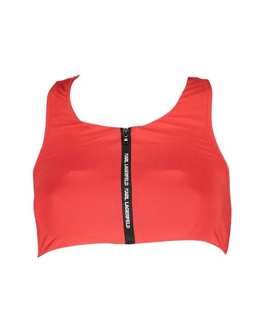 Karl Lagerfeld Red Sleeveless Tops