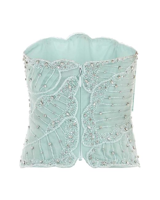 Costarellos Green Sleeveless Tops