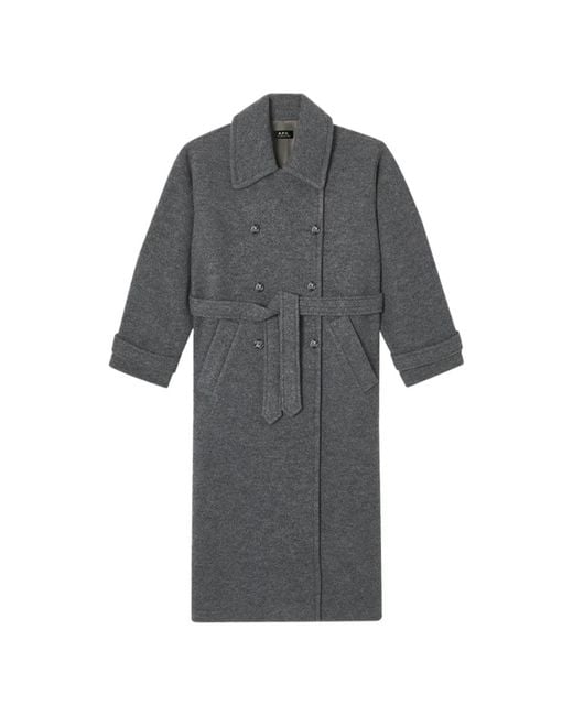 A.P.C. Gray Belted Coats