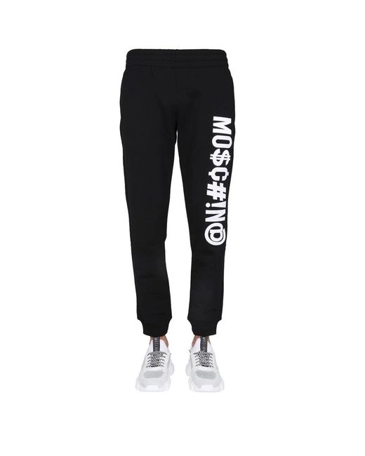 Moschino Black Logo Jogging Pants for men