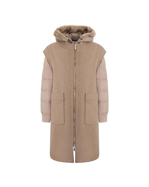 Down Coats Moorer en coloris Brown