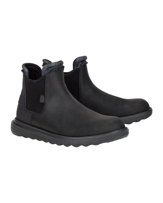 HeyDude Black Chelsea Boots for men