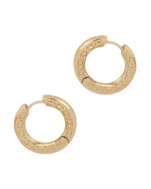 Earrings COACH de color Metallic