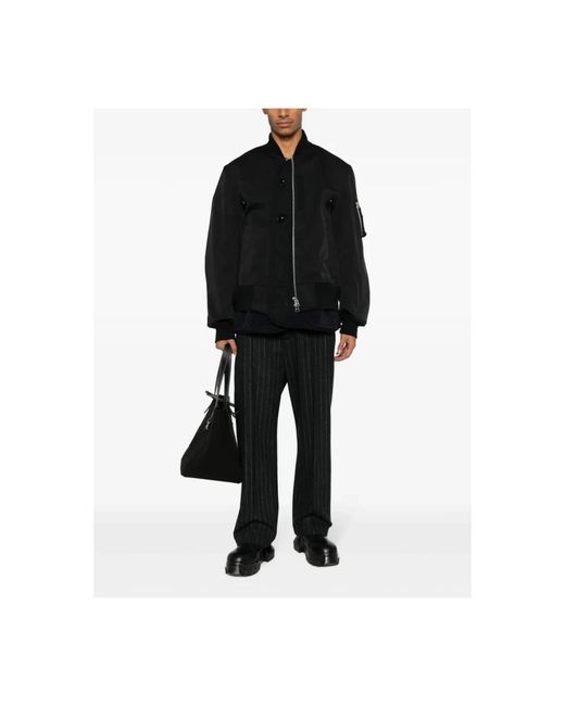 Sacai Black Bomber Jackets for men