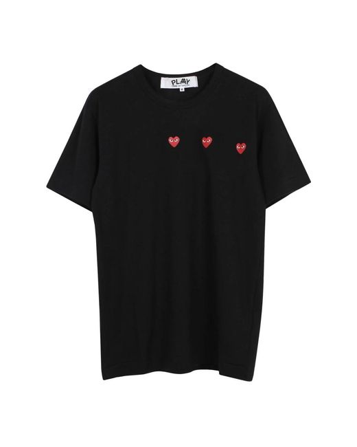 T-shirt nera con stampa a cuore di COMME DES GARÇONS PLAY in Black da Uomo