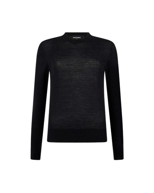 DSquared² Black Round-Neck Knitwear