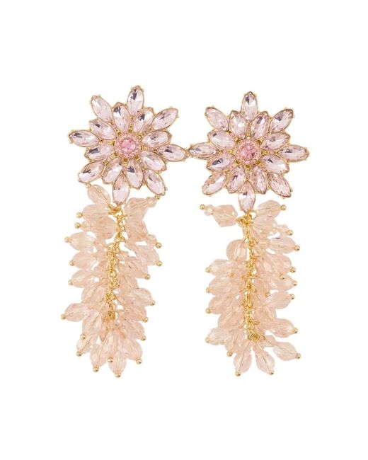 Earrings Self-Portrait de color Pink