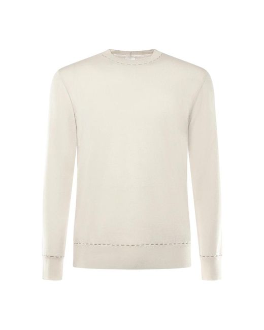 Eleventy White Round-Neck Knitwear for men