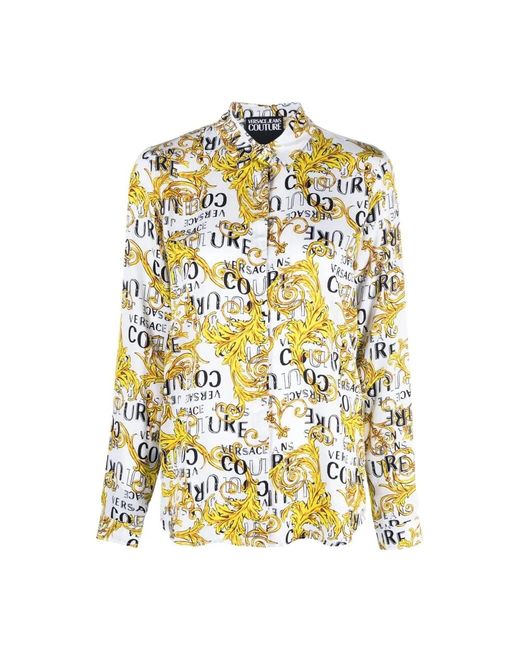 Versace Jeans Couture Yellow Weißes langarm-logo-couture-hemd